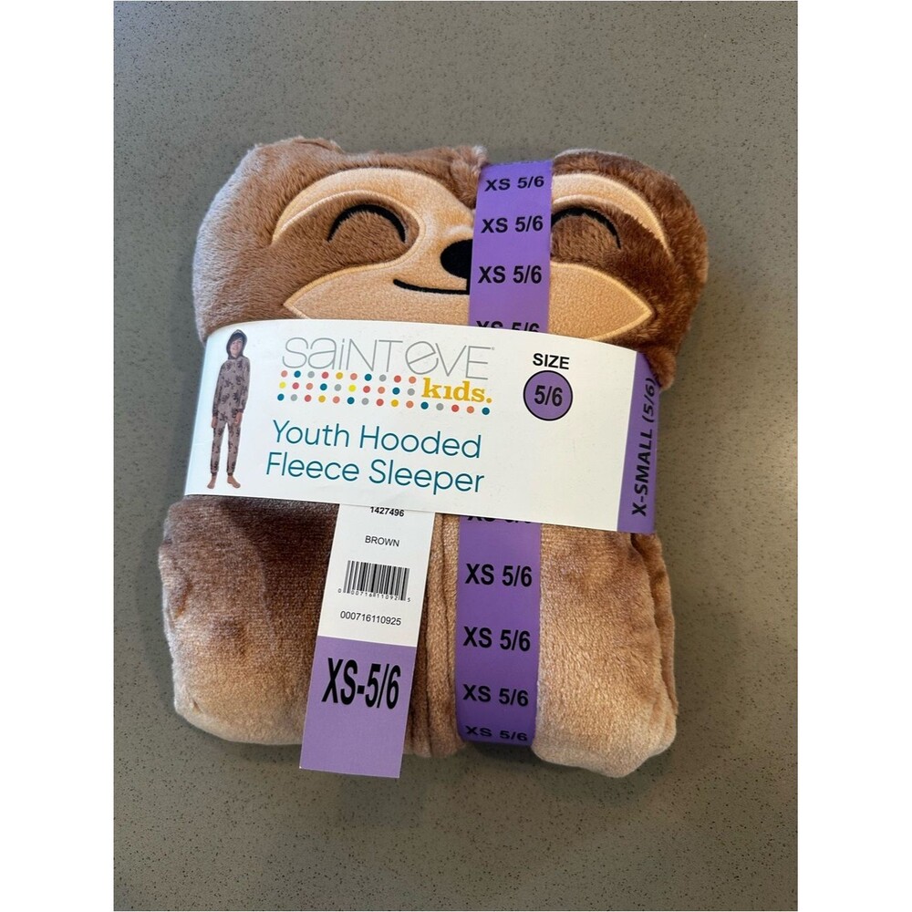 Brand New with Tag! Saint Eve Youth Hooded Fleece 1 Piece Sleeper Size 5/6 XS